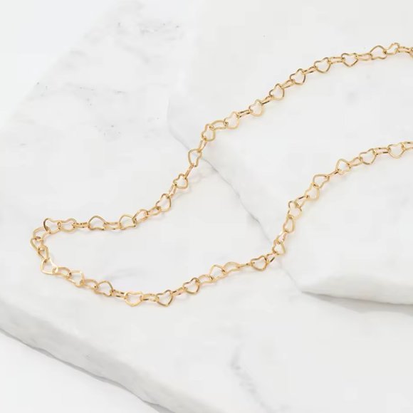 Necklace Heart Chain Adorable Dainty Gold Chain Necklace Heart Links Heart Chain - Picture 6 of 10